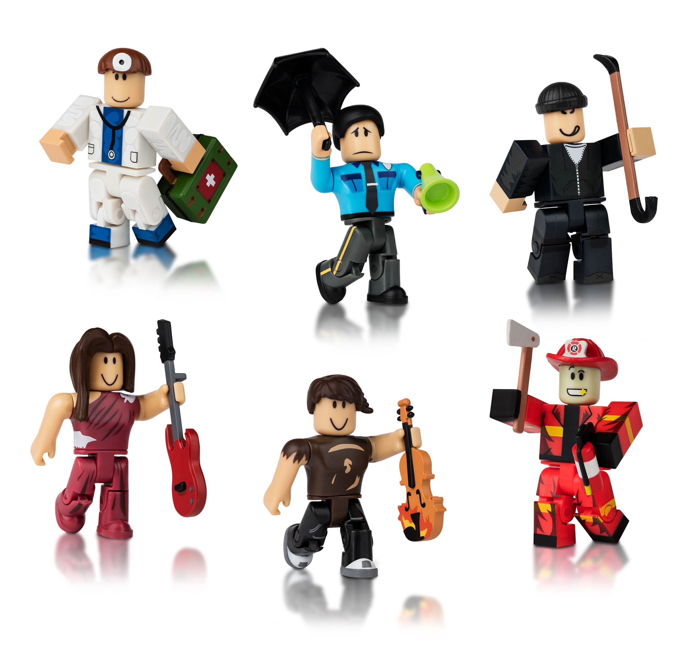 Roblox Action Collection Citizens Of Roblox Six Figure Pack Includes Exclusive Virtual Item Walmart Com Walmart Com - roblox spring minecraft and autumn my world fortnite cartoon long