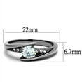 thumbnail image 2 of Luxe Jewelry Designs Women's Stainless Steel Bypass Style Engagement Ring with CZ Stones, Size 7, 2 of 4