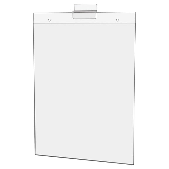 10 Pack Slatwall Sign Holder for 8.5" x 11" Advertisements Notices and Flyers in Stores Boutiques and Showrooms Clear Acrylic Literature Sleeve No Assembly Required