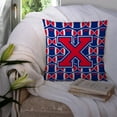 thumbnail image 3 of Letter X Football Harvard Crimson and Yale Blue Fabric Decorative Pillow, 3 of 4