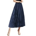 thumbnail image 2 of Women Mid Length Skirt Dance Party A Line High Waisted Pleated Skirt Holiday Party Half Skirts Bohemian Skirt Light Skirt for Women Extra Long Bed Skirt Full Rain Skirt Skirt Sequin Skirt for Women, 2 of 5