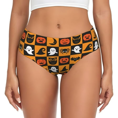 Womens Underwear - halloween spiders bat hat No Show Seamless Underwear for Women  Kawaii Soft Stretch Women s Panties  Hipster Ladies Panties Bikini Underwear Briefs