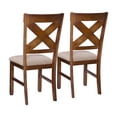 thumbnail image 4 of Linon Kraven Set of 2 X-Back Dining Chairs in Dark Hazelnut Brown Wood, 4 of 13
