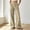Beige, variant on Casual Dress Pants Elastic Waistband Solid Long Trousers Work Slacks Straight Leg Pull On Pants(Beige,XXL)