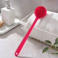 thumbnail image 4 of Long Handle Shower Scrub Brush Red Silicone Bath Back Scrubber for Body Bathroom Use, 4 of 4
