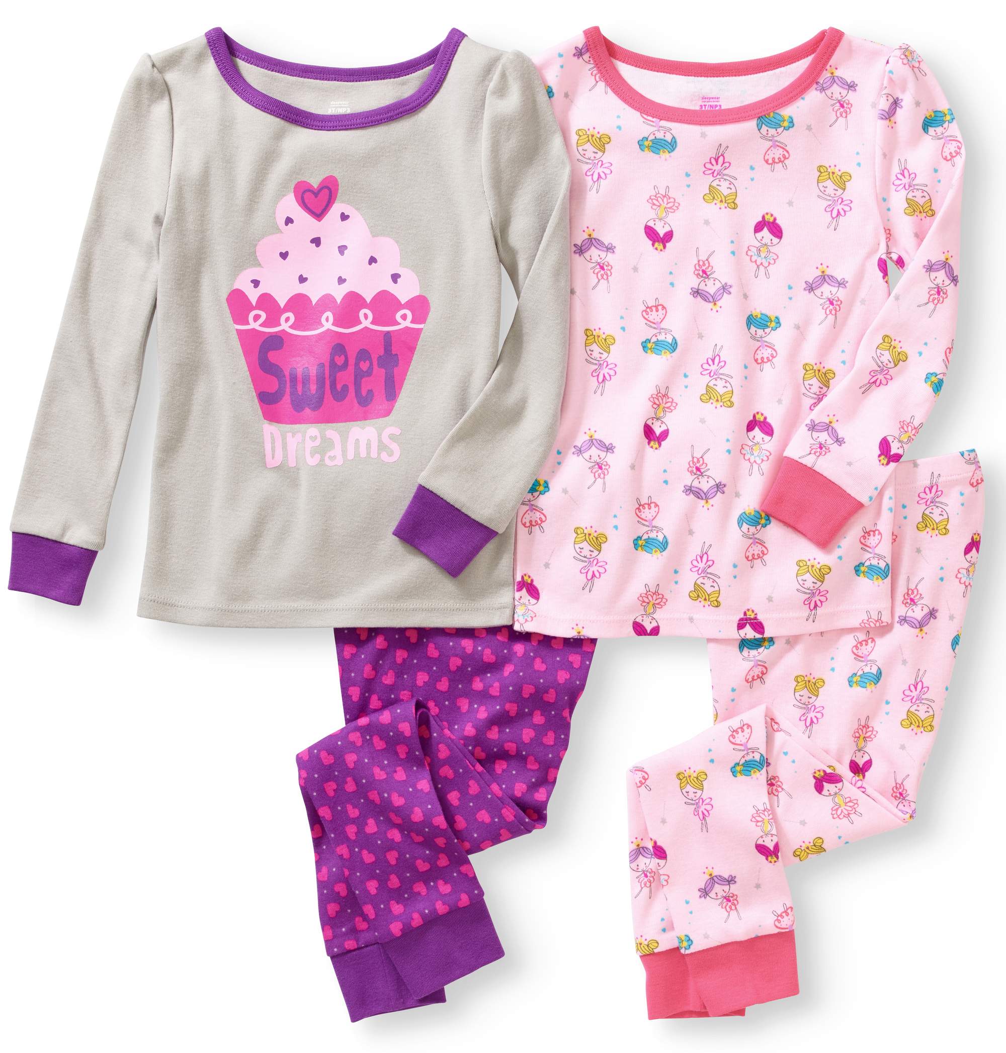 Toddler Girl Cotton Tight Fit Pajamas, 4