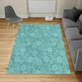 thumbnail image 1 of Geometric Turkish Area Rug, Different Sized Circles and Rounds Simple Style Graphic Print Shabby Home, Soft Carpet for Living Room Decor with Distressed Look, 4' X 5.7', Turquoise Indigo, by Ambesonne, 1 of 4
