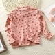 thumbnail image 1 of Camisa de niña con estampado floral de otoño e invierno, camiseta de niña con mangas voladoras, camiseta de otoño para niña, camisa de niña con mangas voladoras a juego, 1 of 6
