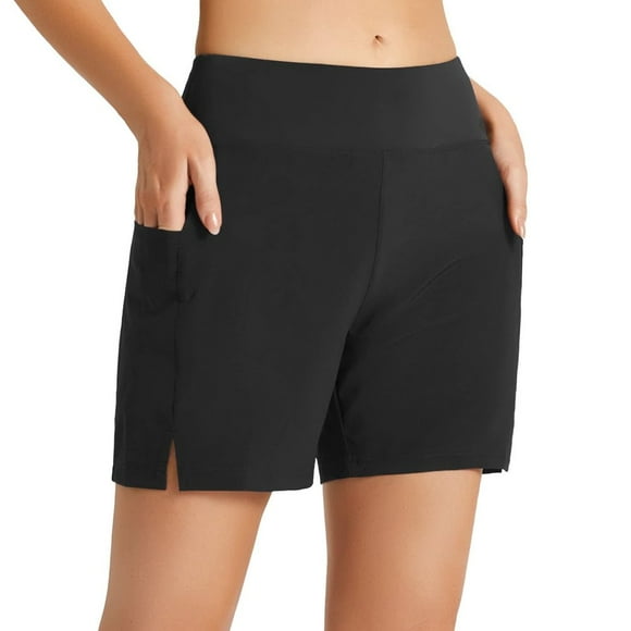 POINTERTECK Short de Bain pour Femmes Taille Haute Bas de Maillot avec Poche Cordon de Serrage Tankini Short Garçon