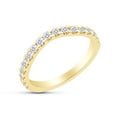 thumbnail image 2 of 1/3 Carat Round Cut White Natural Diamond Curved Wedding Band Ring For Women In 14K Yellow Gold Over Sterling Silver (Clarity : I2-I3, Color : I-J, 0.33 Cttw) Ring Size-5, 2 of 3