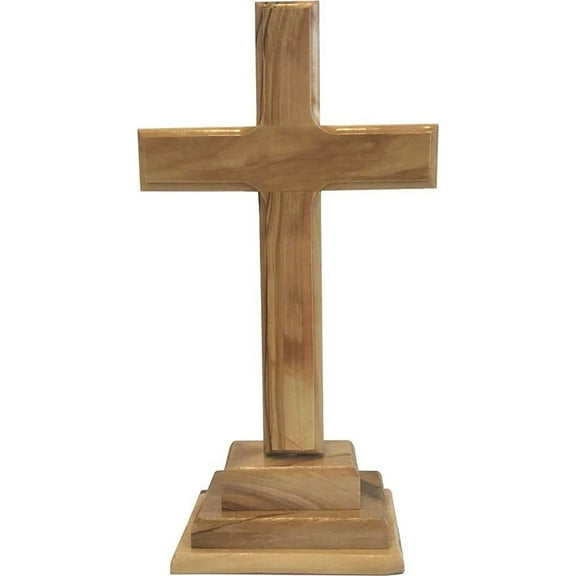 Holy Land Market Standing or Table Altar Olive Wood Cross (8 Inches (20 cm)) 8 Inches ( 20 cm )