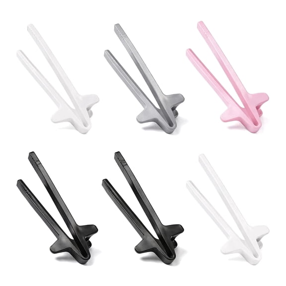 Food Grade Plastic Gaming Finger Chopsticks, 6 Pack 4 Colors, Finger Tongs for Snacking While Playing Games