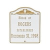 Personalized Whitehall Products 2-Line Wedding Wall Plaque with White/Gold Finish
