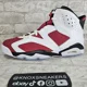 thumbnail image 4 of Ni - ke Ni - ke Air Jordan 6 Retro Carmine White Red Sneakers CT8529-106 Men’s Size 8.5, 4 of 5