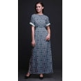 thumbnail image 3 of Bimba Rayon Quarterfoil Geometric Printed Womens Long MaxiDressGown With Side Slit-XXX-Large, 3 of 6
