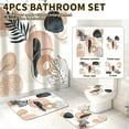 thumbnail image 4 of Dznils Abstract Boho Fabric Shower Curtain and Rug Sets, 16pc Modern Bathroom Sets, Cream, 72" x 72", 4 of 11