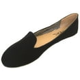 thumbnail image 4 of Womens Faux Suede Loafer Smoking Shoes Flats (7/8, Black 4024), 4 of 4