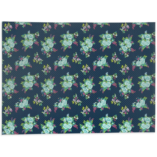 Floral Bouquet Dots Office Mat by Kavka Designs