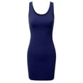 thumbnail image 1 of Women's Basic Scoop Neck Sleeveless Bodycon Mini Tank Dress, 1 of 3