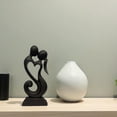 thumbnail image 6 of 12" Wooden Handmade Abstract Sculpture Statue Handcrafted "Eternal Love" Gift Decorative Home Decor Figurine Accent Decoration Artwork Hand Carved - Black, 6 of 6