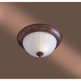 thumbnail image 2 of Antique Bronze Energy Star Two-Light Flush Mount with Etched Melon Glass, 2 of 2