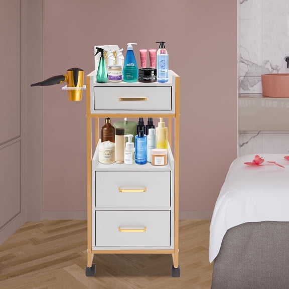 Salon Trolley Cart with Wheels Stylist Cart Mobile Hairdressing Barber Station