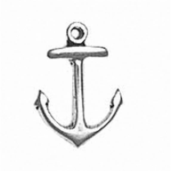 Sterling Silver 20" .8mm Box Chain 3D Ship Or Boat Anchor Pendant Necklace