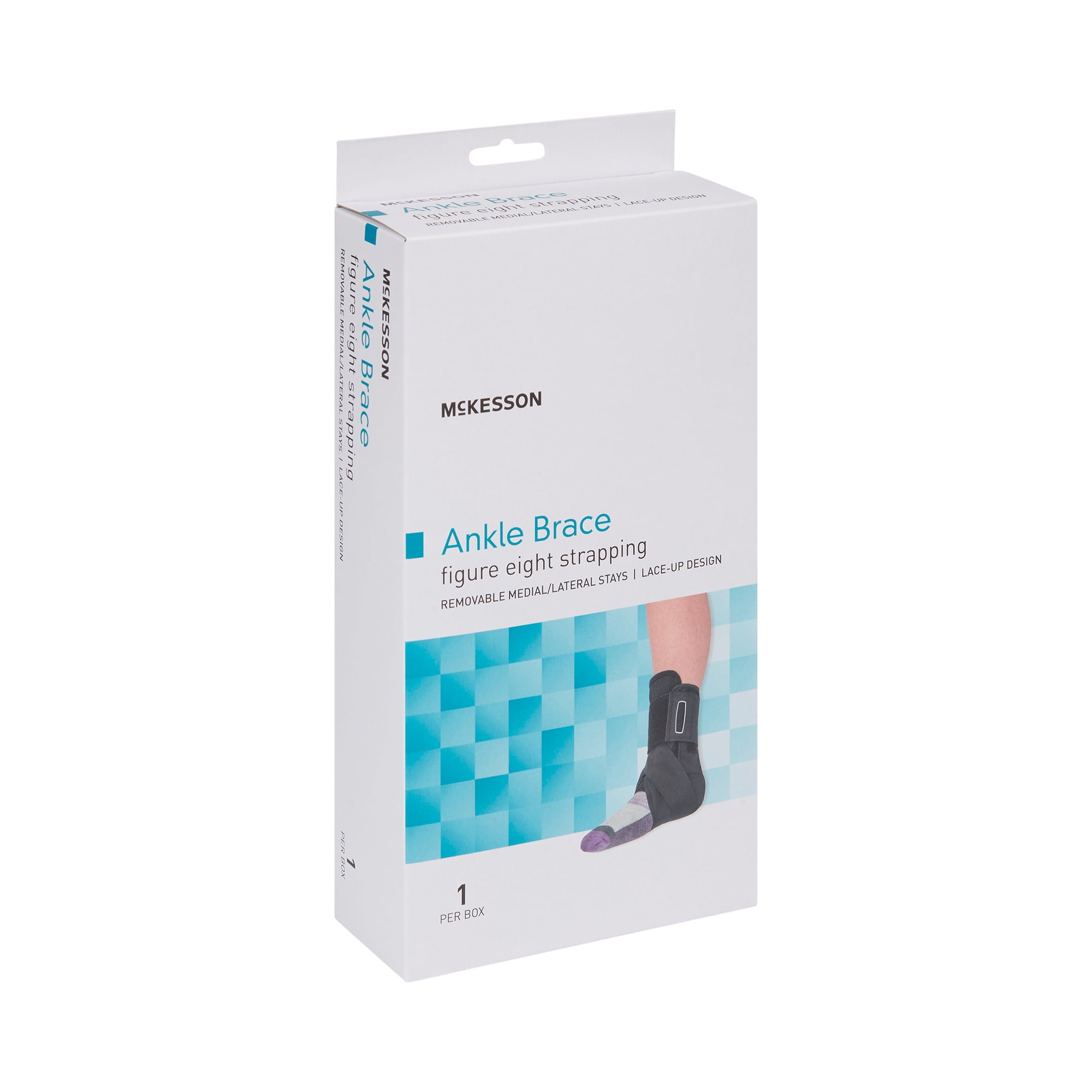 McKesson Lace-Up Ankle Brace with Figure-Eight Strapping, Size Large, 1 Ct