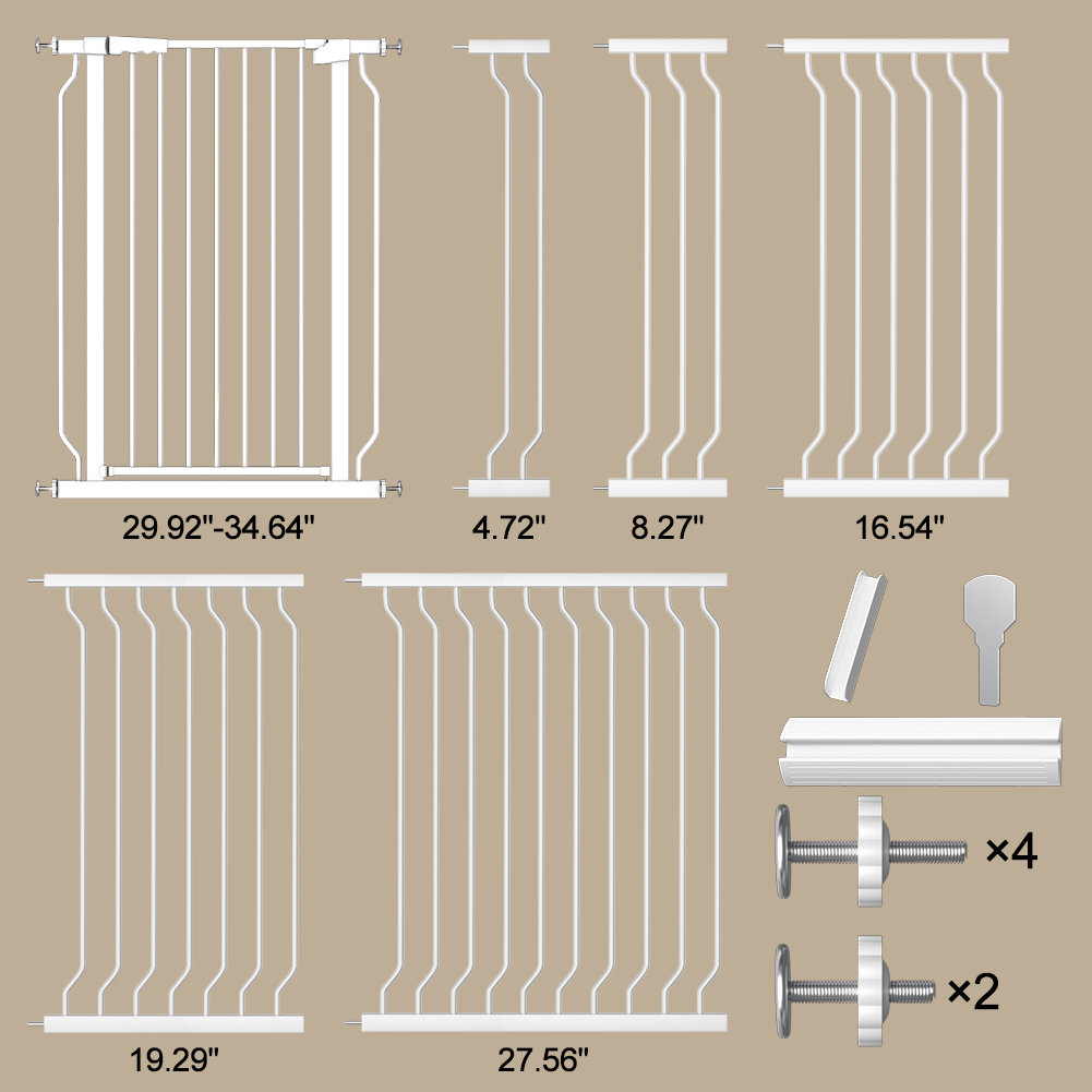 Fairy Baby Extra Tall Pet Gate 40.55" White Metal photo 6