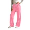 thumbnail image 5 of Aezemi Women Straight Leg Workout Sweatpants with 3 Pockets Loose Fit Comfy Soft Elastic Waist Drawstring Outerwear Womens Baggy Fashion Sports Gym Running Sweatpants S, 5 of 7
