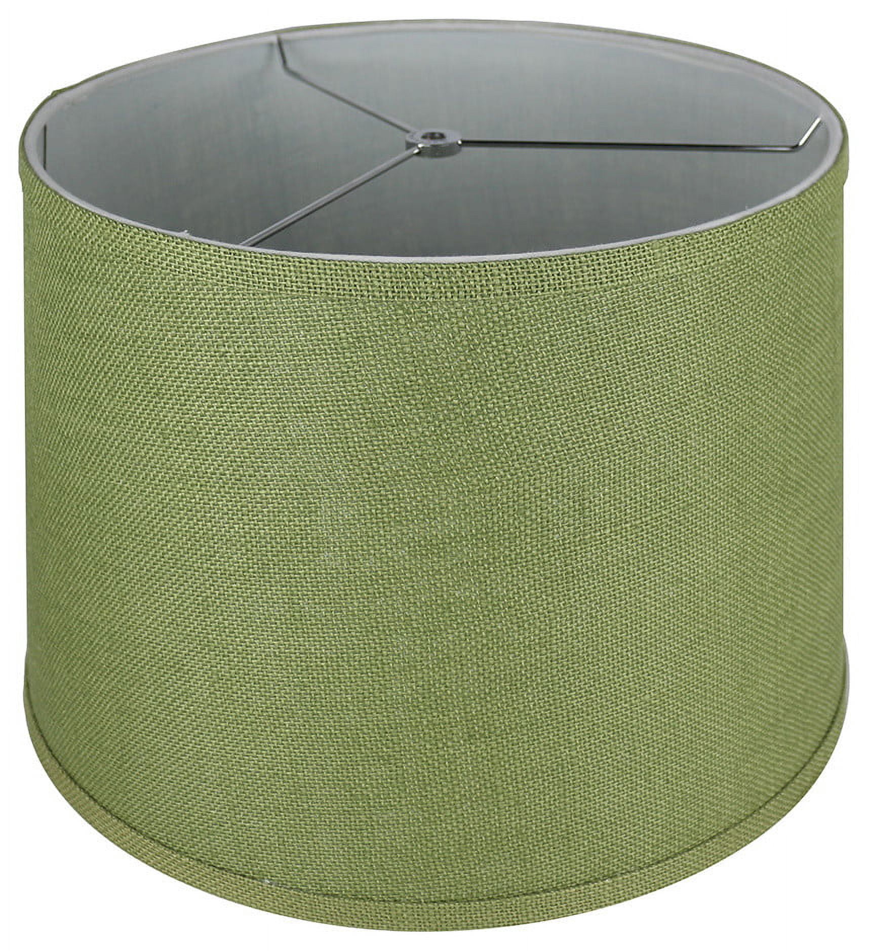 Urbanest French Drum Burlap Lampshade, 14"x16"x11", Khaki Green