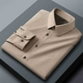 thumbnail image 4 of Stamzod Winter Shirts for Men Dressy Casual Long Sleeve Warm Fleece Shirt 2025 Trendy Fashion Workwear Business Tops Khaki XL, 4 of 9