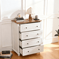 thumbnail image 2 of White 4 Drawer Dresser, Wood Bedroom Dresser with Tall Storage Unit, Modern Wide Chest of Drawers with Metal Handles Large for Closet for Room Living Room Entry Hallway Furniture, 2 of 9