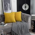 thumbnail image 1 of Juego de 2 fundas de almohada decorativas de terciopelo con textura, estilo lujoso, suave, estilo rústico, para sofá, dormitorio, 18 x 18 pulgadas, 1 of 7