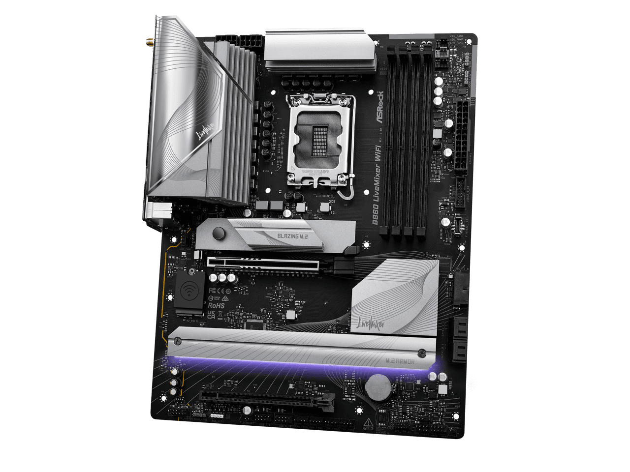 ASRock B860 LiveMixer WiFi LGA 1851 Intel B860 SATA 6Gb/s DDR5 Intel Core Ultra ATX  Motherboard