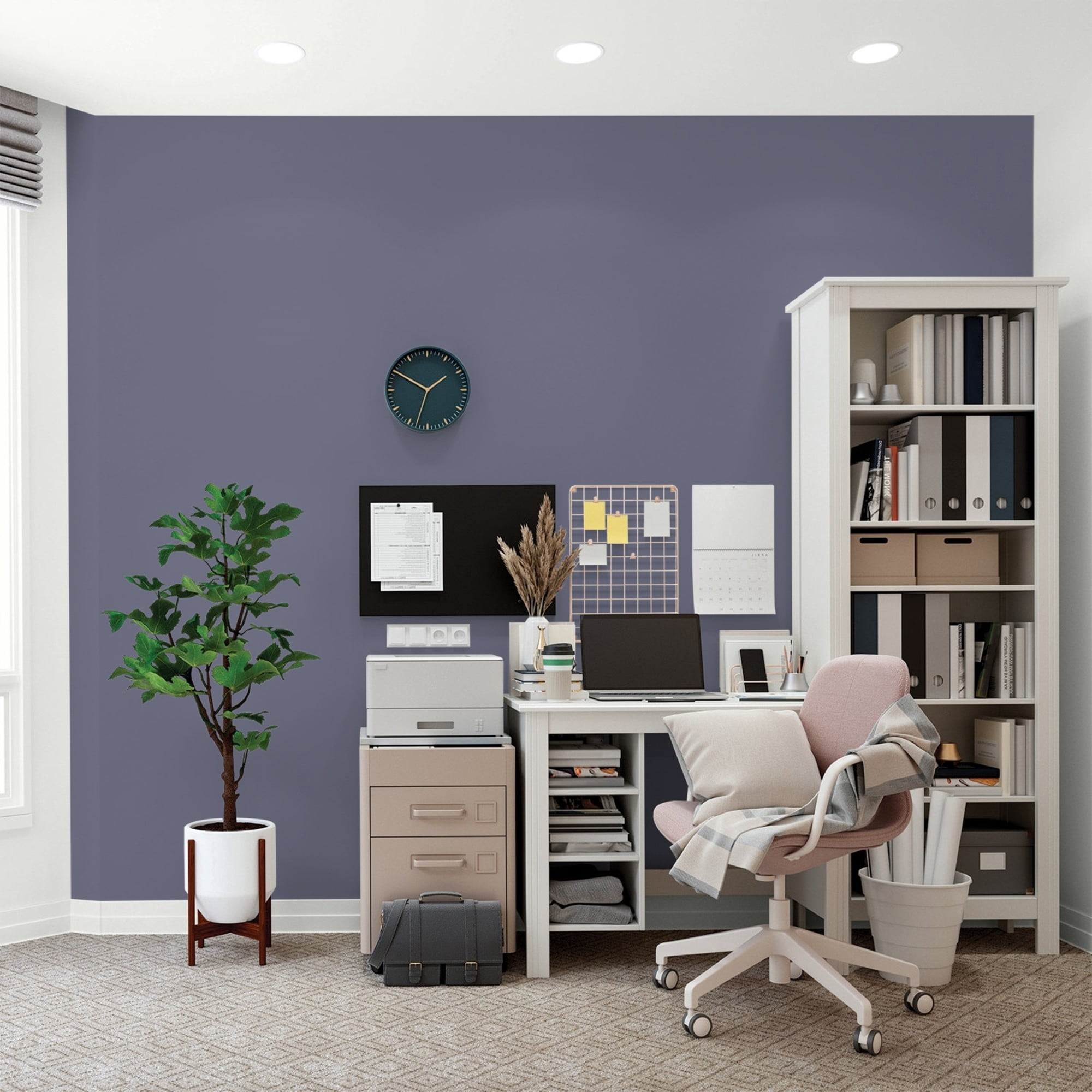 Glidden HEP Old Mill Blue / Purple, Flat Interior Paint with Primer, 1 Quart