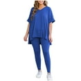 thumbnail image 2 of uublik Pajama Set for Women Short Sleeve Shirt with Long Pajama Pant Set Soft PJ Loungewear, 2 of 5