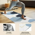 thumbnail image 4 of Blue Gold Hexagon Marble Hot Yoga Mat Towel Non Slip for Hot Yoga - Quick-Drying Yoga Mat Cover with 4 Corner Pockets with Travel Bag - Hot Yoga Towel Non Slip 74"x26", 4 of 6