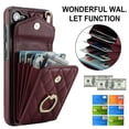 thumbnail image 6 of For Samsung Galaxy A35 5G Case Premium PU Leather Accordion Folding Wallet &Card Holder With RFID Shielding Material With Adjustable Ring Holder And Detachable Crossbody＆Wrist Strap,wine red, 6 of 7