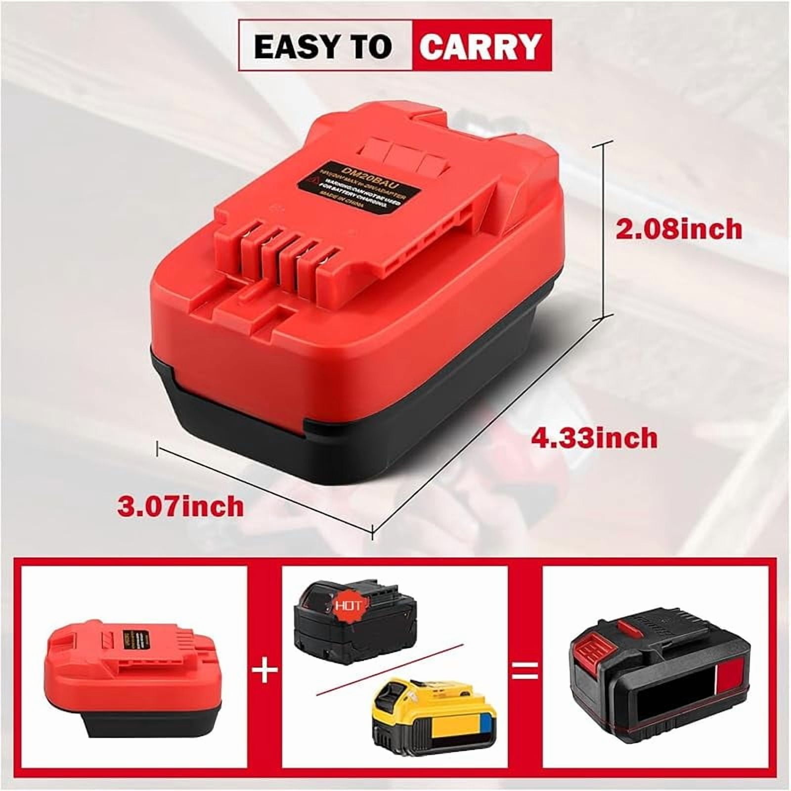 for Dewalt & for Milwaukee to for Bauer Battery Adapter, Fit for Dewalt 18v-20v & for Milwaukee 18v M18 Lithium Batteries, Work for Bauer Series 20V MAX Cordless Tool