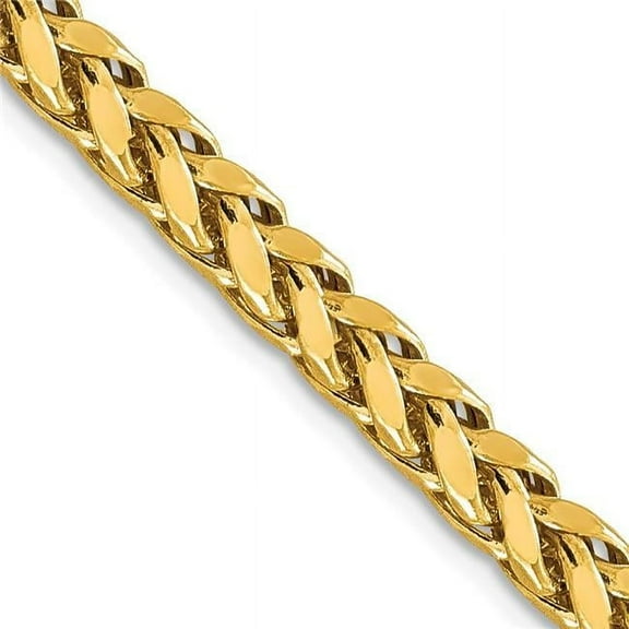 Primal Gold 14 Karat Yellow Gold 5.00mm Semi-solid Diamond Cut Wheat Chain