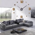 thumbnail image 2 of Ounissouiy Nuevo estilo 2019 Reloj de pared 3D Metal fresco Número simple Etiqueta engomada del espejo DIY Reloj de pared silencioso moderno para la Decoración del hogar Café Ounissouiy JJ24735-04B, 2 of 5