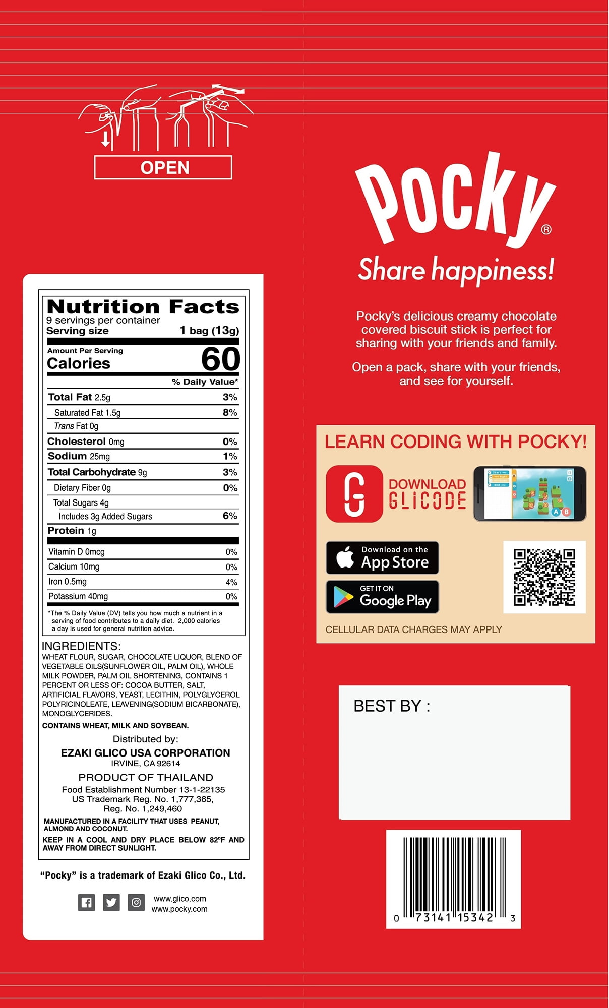 Chocolate Pocky - 4.13-oz. Family Sized Bag