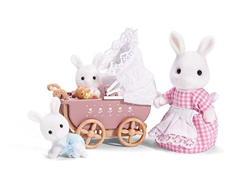 Calico Critters Baby Bunny with Rocking Horse in Carry Case *Rare* 