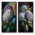 thumbnail image 2 of Designart "Purple Retro Hydrangea Blossoming I" Floral Framed Wall Art Set Of 2 - Traditional Purple Gallery Wall Frame Set For Home Decor, 2 of 6