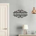 thumbnail image 1 of Letrero de bienvenida de metal para puerta, placa de casa para montar en la pared, etiqueta de bienvenida de moda, decoración de pared para jardín,, 1 of 8