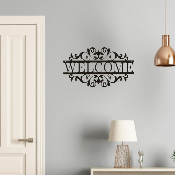 LOVIVER Metal Welcome Door Sign Home Decoration House Plaque for Outdoor Yard Office