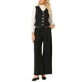 thumbnail image 2 of INSPIRE CHIC Women's Tweed Blazer Vest Sleeveless Button Down V Neck Casual Business Waistcoat S Black, 2 of 5