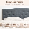 thumbnail image 6 of JONPONY Tufted Upholstered Headboard King Size, Solid Wood Head Board with Durable Metal Legs, Adjustable Height Head Board, Grey, 6 of 9