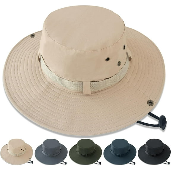 Minzimin Upgrade Sun Hats for Men Women Wide Brim Bucket Hat UPF 50 Protection Breathable Boonie Hat Fishing Hiking